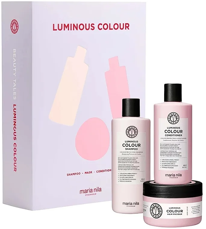 Maria Nila Luminous Color (shampoo/350 ml + h/cond/300ml + h/mask/250ml) Komplet
