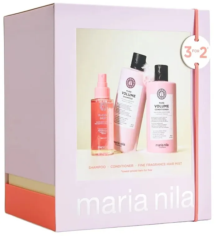 Maria Nila Pure Volume Box (sham/350ml + cond/300ml + hair/mist/100ml) Set