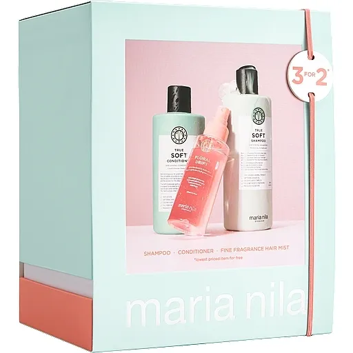 Maria Nila True Soft Holiday Box (shamp/350ml + cond/300ml + h/spr/100ml) Set