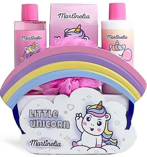 Martinelia Bath Set Little Unicorn Cloud (sh/gel/200ml + b/lot/200ml + sponge/1pcs. + b/salt/100g) Set „Mali jednorog“