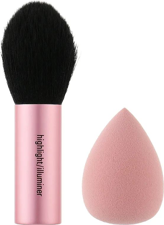 Mary Kay Highlight Brush &amp; Contour Sponge Set (brush/1pc + sponge/1/pc) Set pribora za šminkanje