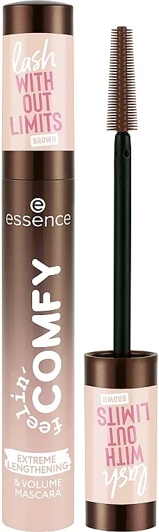 Maskara Essence Feelin' Comfy Lash Without Limits Brown Extreme Lengthening &amp; Volume Mascara