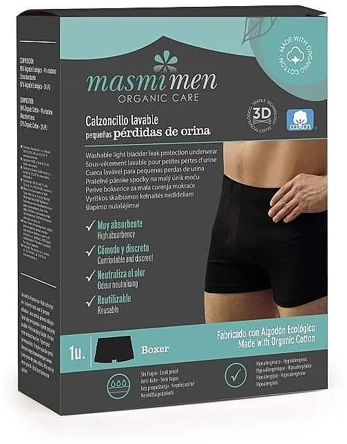 Masmi Men Upijajuće bokserice za muškarce, crne