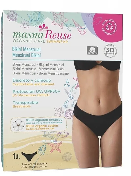 Masmi Menstrual Bikini Menstrualni bikini za plivanje, crni