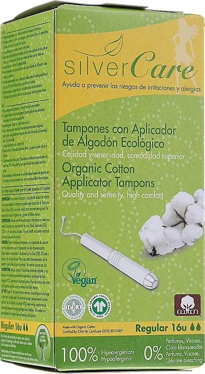 Masmi Silver Care Tamponi od organskog pamuka "Regular", 16 kom