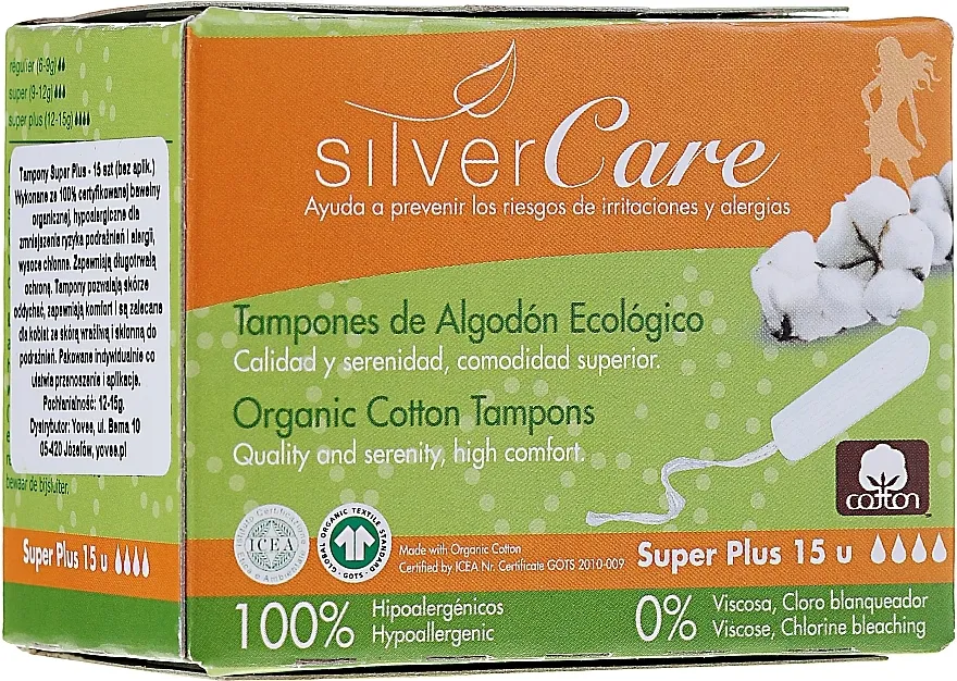 Masmi Silver Care Tamponi od organskog pamuka "Super Plus", 15 kom