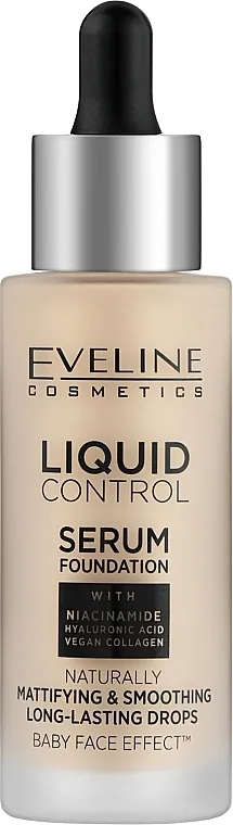 Matirajući tekući puder za lice Eveline Cosmetics Liquid Control HD Mattifying Drops Foundation