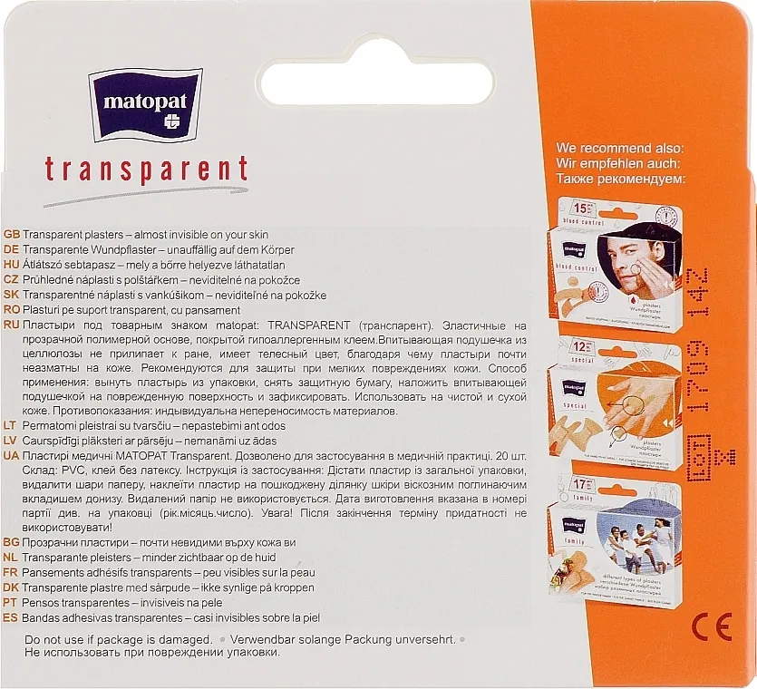 Matopat Medicinski flaster Matopat Transparent