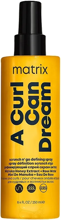 Matrix A Curl Can Dream Spray Scrunch N' Go Defining Spray Sprej bez ispiranja za talasastu kosu