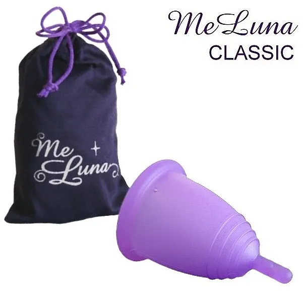 Me Luna Classic Menstrual Cup Menstrualna čašica s nogicom, veličina L, ljubičasta