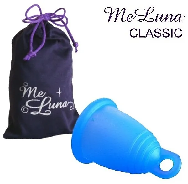 Me Luna Classic Menstrual Cup Menstrualna čašica s petlicom, veličina L, plava