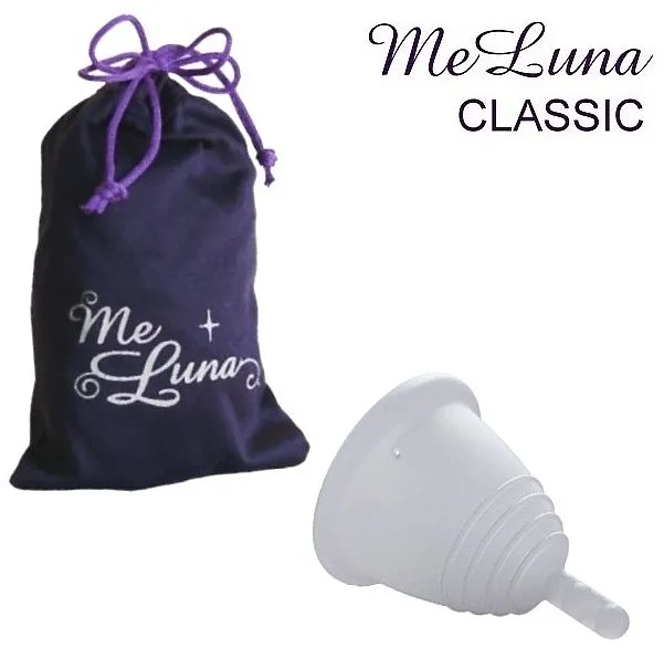 Me Luna Classic Shorty Menstrual Cup Stem Menstrualna čašica s nogicom, veličina M, prozirna