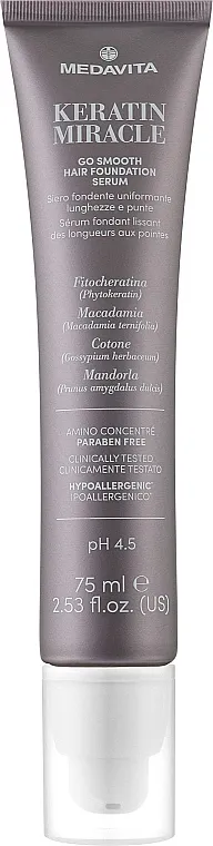 Medavita Keratin Miracle Go Smooth Hair Foundation Serum Serum za zaglađivanje kose