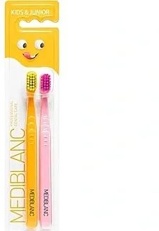 Mediblanc Kids &amp; Junior Toothbrush Kit (toothbrush/2pcs) Set četkica za zube za decu od 3 do 10 godina