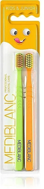 Mediblanc Kids &amp; Junior Toothbrush Kit (toothbrush/2pcs) Set četkica za zube za decu od 3 do 10 godina