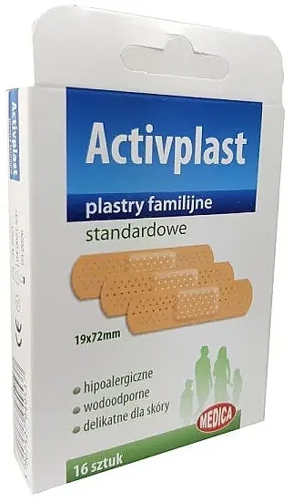 Medica Activplast Standardni flasteri, 19x72 mm, 16 kom.