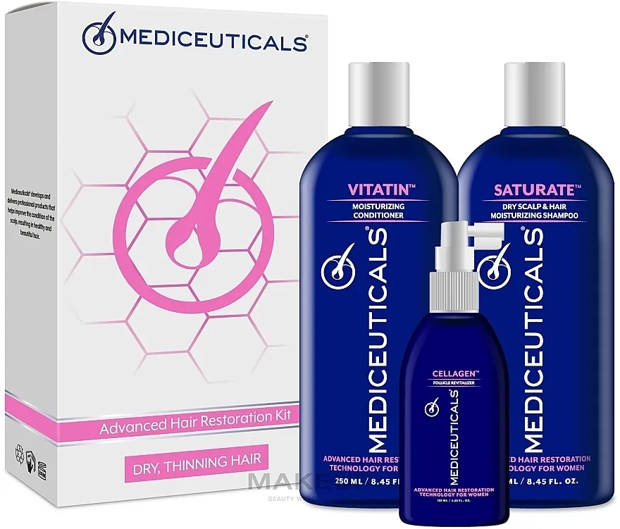 Mediceuticals Advanced Hair Restoration Dry Thinning Hair (shm 250 ml + cond 250 ml + ser 125 ml) Set
