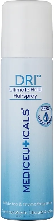 Mediceuticals DRI Ultimate Hold Hairspray Lak za kosu koji daje optimalno učvršćenje Zeleni čaj i timijan