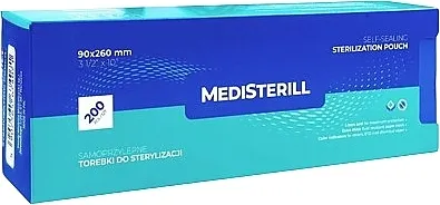 MediSterill Self-Sealing Sterelization Pouch Kesa koja se sama zatvara za sterilizaciju instrumenata u autoklavu, 9 x 26 cm