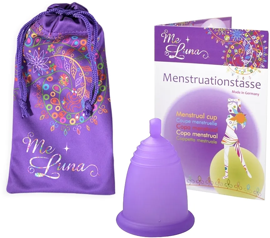 MeLuna Classic Menstrual Cup Ball Menstrualna čašica s kuglicom, veličina L, ljubičasta