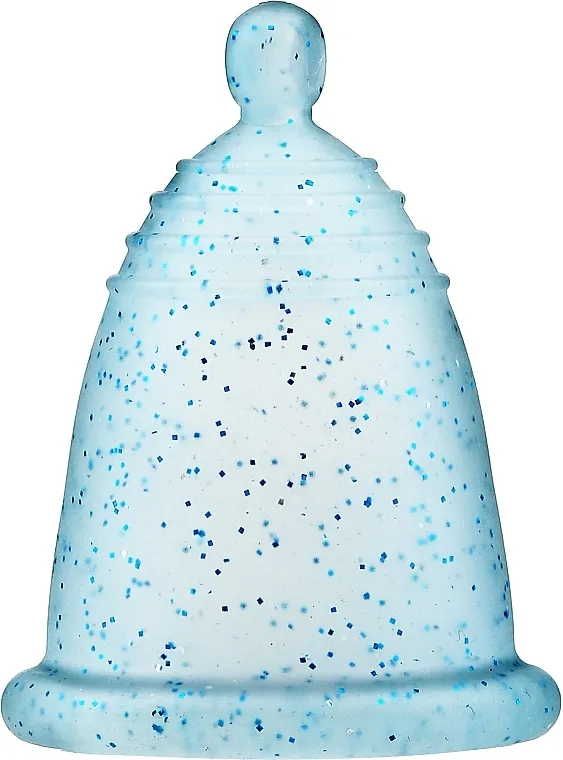MeLuna Classic Menstrual Cup Menstrualna čašica s kuglicom, veličina S, plavi glitter