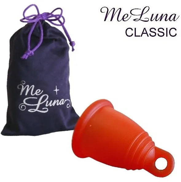 MeLuna Classic Menstrual Cup Menstrualna čašica s petlicom, veličina M, crvena