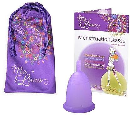 MeLuna Classic Menstrual Cup Stem Menstrualna čašica s nozicom, veličina S, ljubičasta