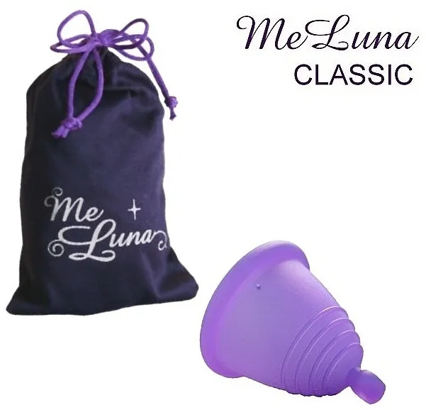 MeLuna Classic Shorty Menstrual Cup Ball Menstrualna čašica s kuglicom, veličina L, ljubičasta