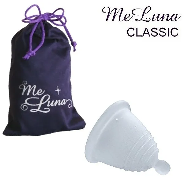 MeLuna Classic Shorty Menstrual Cup Ball Menstrualna čašica s kuglicom, veličina S, prozirna