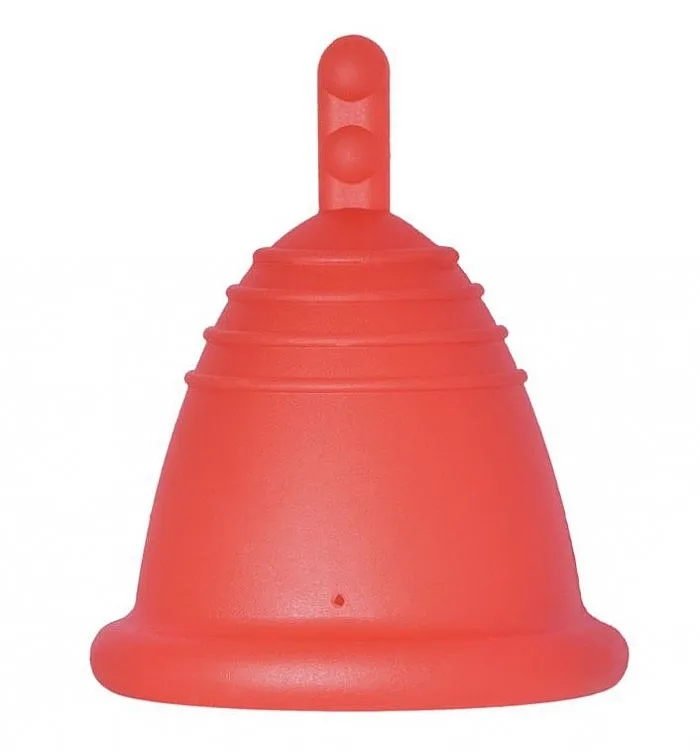 MeLuna Classic Shorty Menstrual Cup Stem Menstrualna čašica s nogicom, veličina XL, crvena