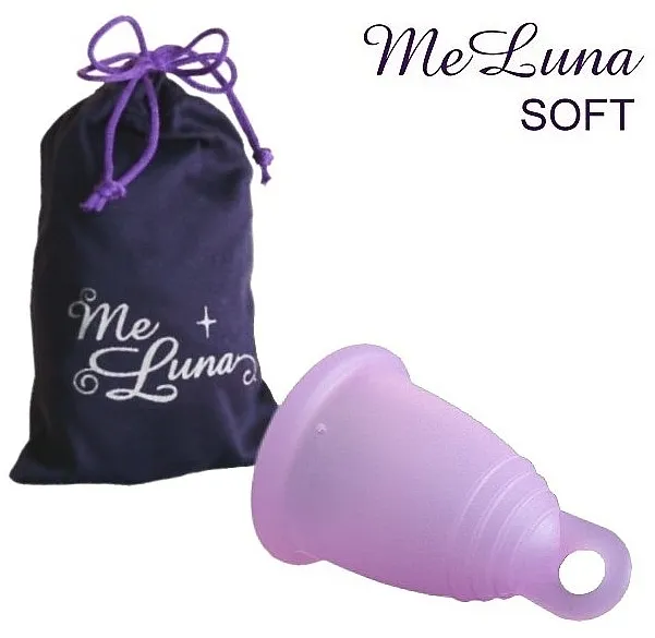 MeLuna Soft Menstrual Cup Ring Menstrualna čašica s petlicom, veličina S, roza