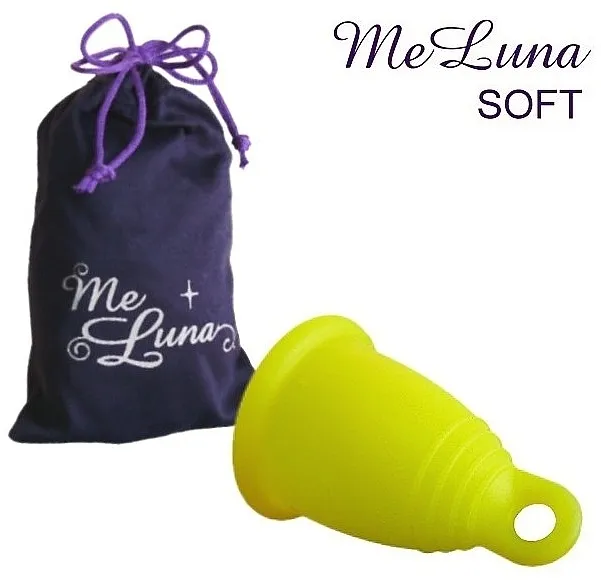 MeLuna Soft Menstrual Cup Ring Menstrualna čašica s petlicom, veličina S, žuta