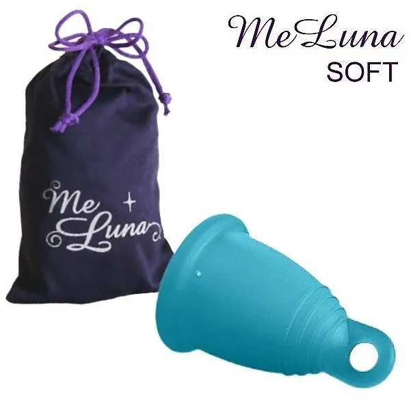 MeLuna Soft Menstrual Cup Ring Menstrualna čašica s petljom, veličina L, morski val