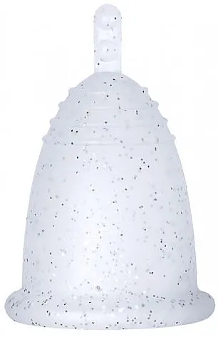 MeLuna Soft Menstrual Cup Stem Menstrualna čašica s drškom, veličina S, srebrni glitter