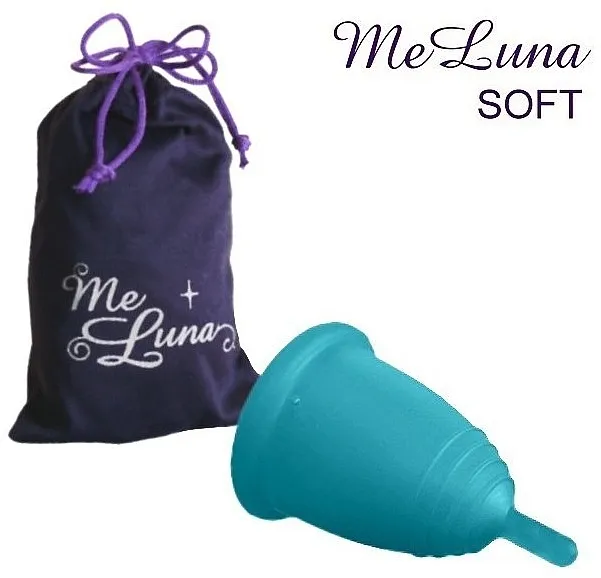 MeLuna Sport Menstrual Cup Stem Menstrualna čašica s nogicom, veličina S, morski val