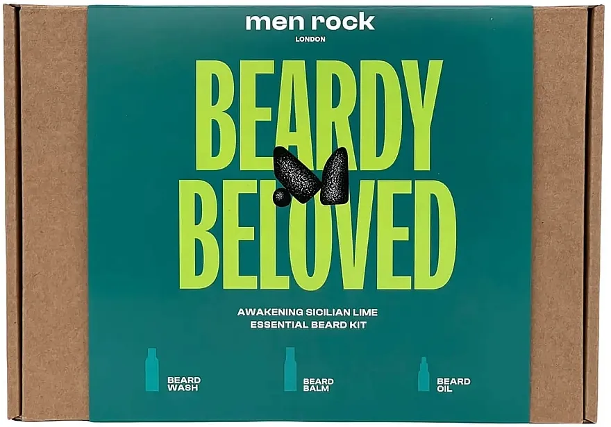 Men Rock Beardy Beloved Kit (b/wash/100ml + b/balm/100ml + b/oil/30ml) Set