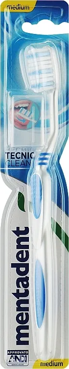 Mentadent Tecnic Clean Medium Srednje tvrda četkica za zube, plavo-bijela