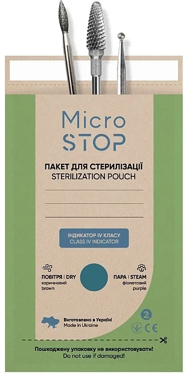 MicroSTOP Sterilization Pouch With Indicator (Class 4) ECO Kraft vrećice za sterilizaciju 60x100 mm, 100 kom (sa indikatorom klase 4)