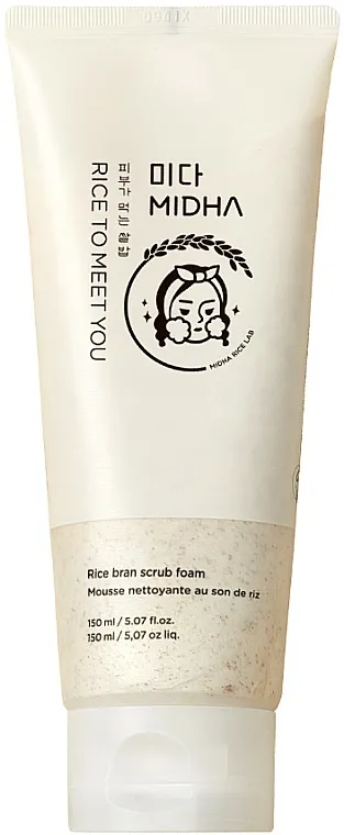 MIDHA Rice Bran Scrub Foam Pena-skrab za umivanje