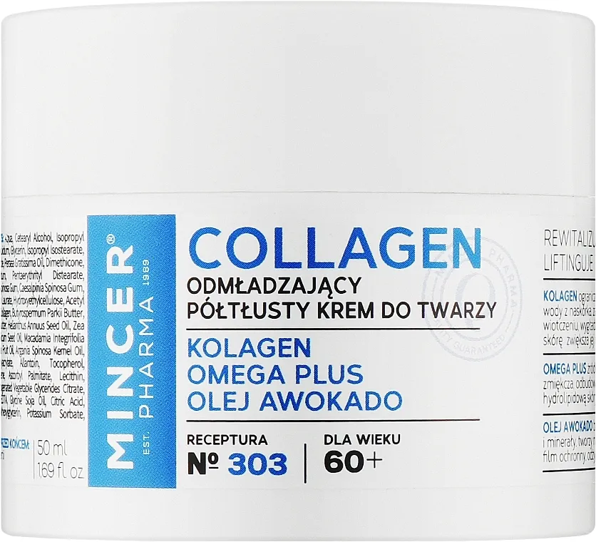 Mincer Pharma Collagen Face Cream Krema za pomlađivanje lica 60+ №303