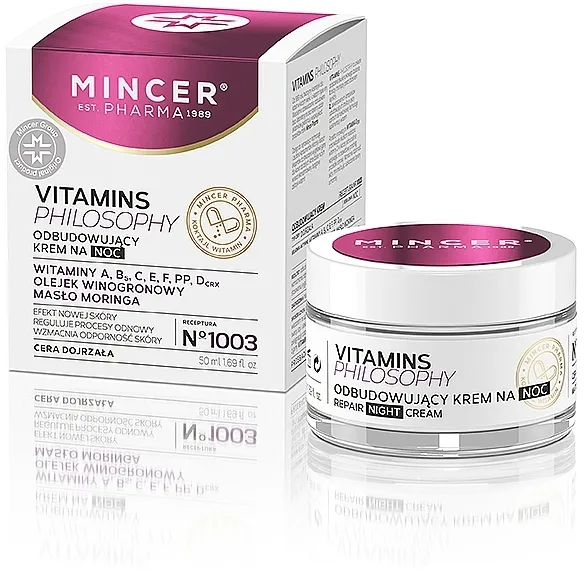Mincer Pharma Vitamins Philosophy Face Night Cream № 1003 Revitalizirajuća noćna krema za lice za zrelu kožu