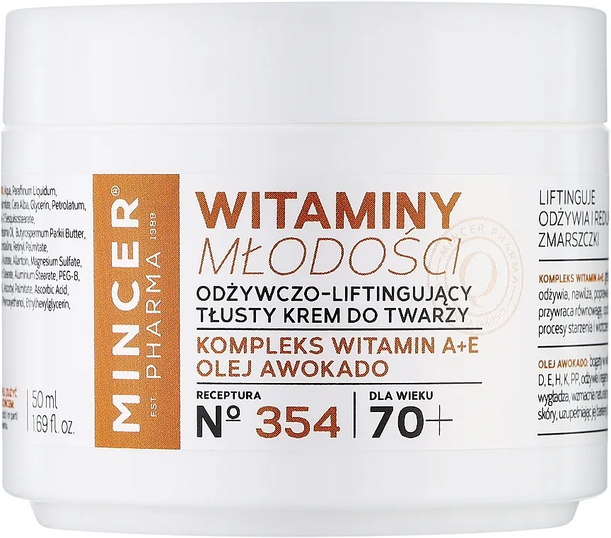 Mincer Pharma Witaminy № 354 Krema za lice 70+
