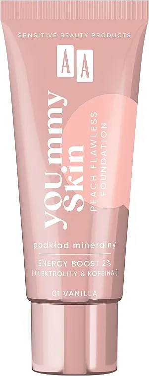 Mineralna tonska baza AA YOU.mmy Skin Peach Flawless Foundation