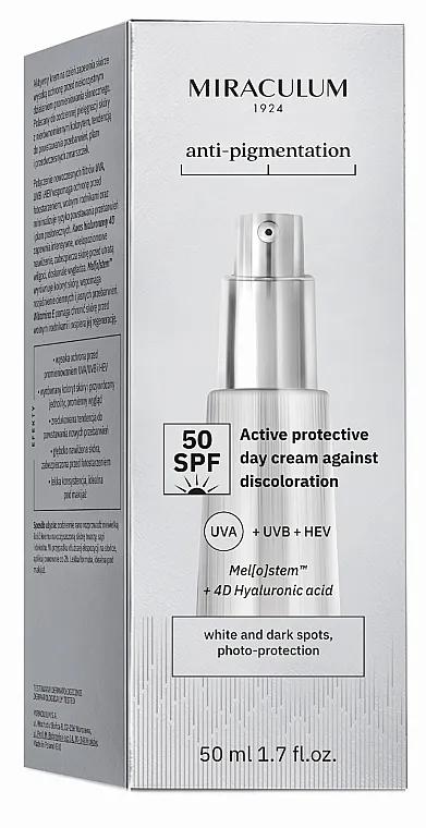 Miraculum Anti-Pigmentation Active Protective Day Cream Against Discoloration SPF50 Aktivna zaštitna dnevna krema za fleke