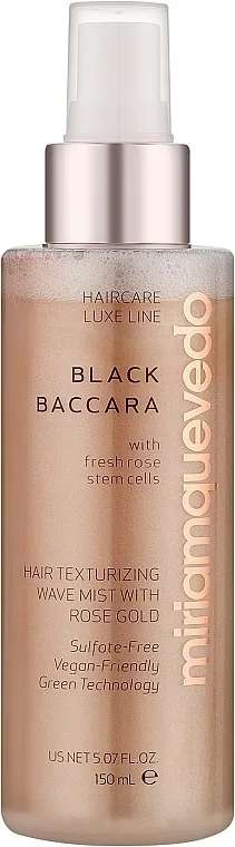 Miriam Quevedo Black Baccara Hair Texturizing Wave Mist With Rose Gold Sprej za kosu sa roze zlatom