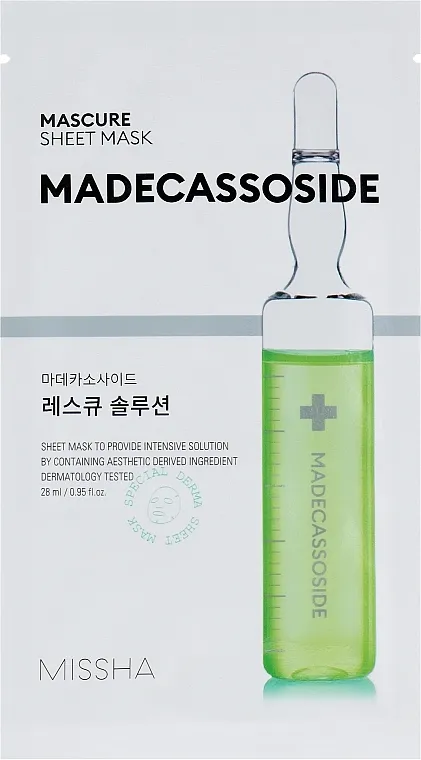 Missha Mascure Rescue Solution Sheet Mask Madecassoside Maska za lice s madecassosideom