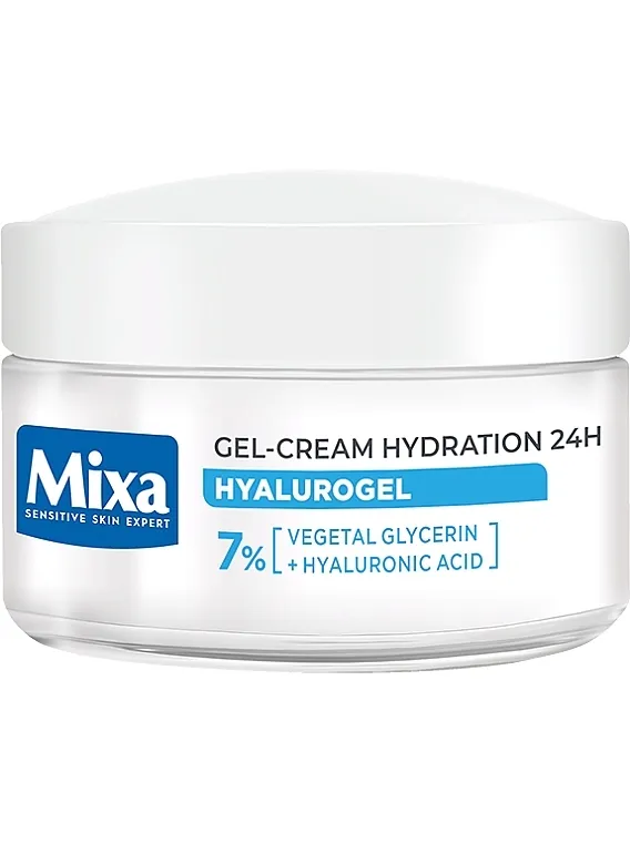 Mixa Hydrating Hyalurogel Intensive Hydration Hidratantna krema-gel za normalnu i osjetljivu kožu lica s hijaluronskom kiselinom i glicerinom