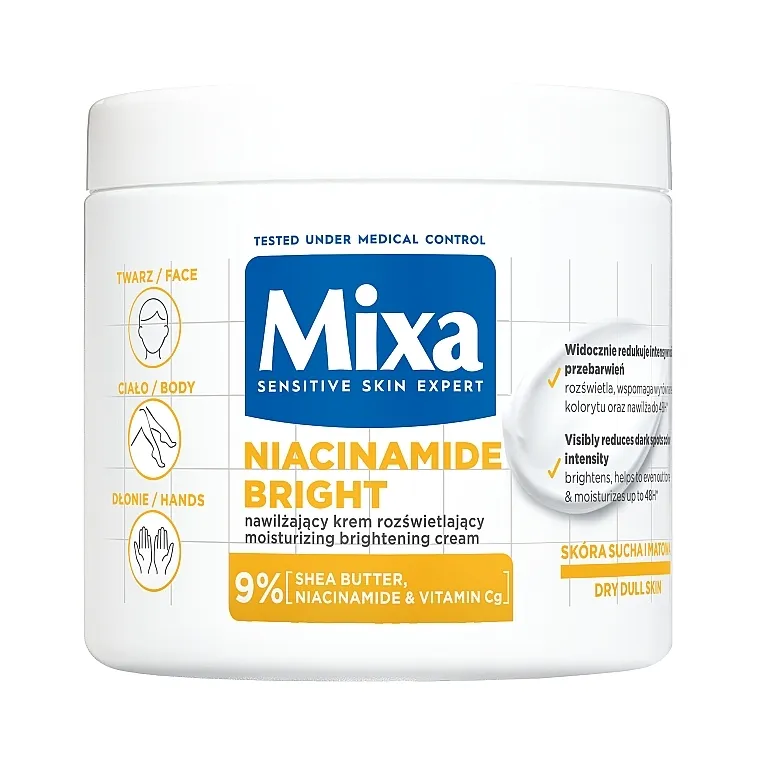 Mixa Niacinamide Bright Moisturizing Brightening Cream Hidrantna krema za posvetljivanje lica i tela