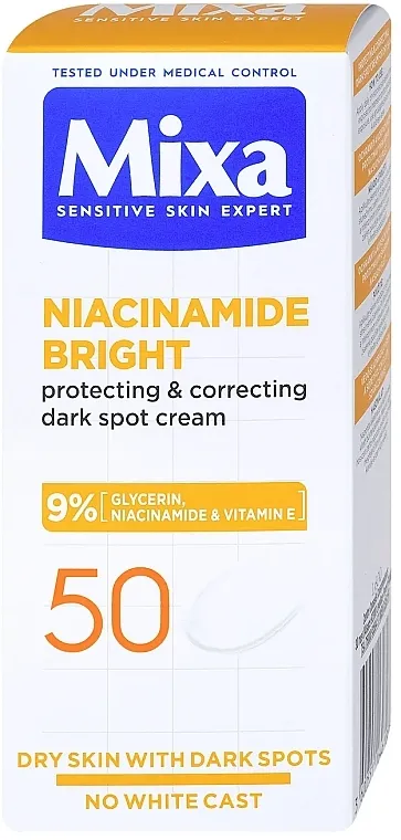 Mixa Niacinamide Bright Protecting &amp; Correcting Dark Spot Cream Spf50 Zaštitna krema za lice