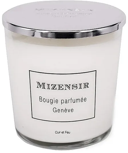 Mizensir Leather &amp; Fire Scented Candle Mirisna sveća "Koža i vatra", sa poklopcem